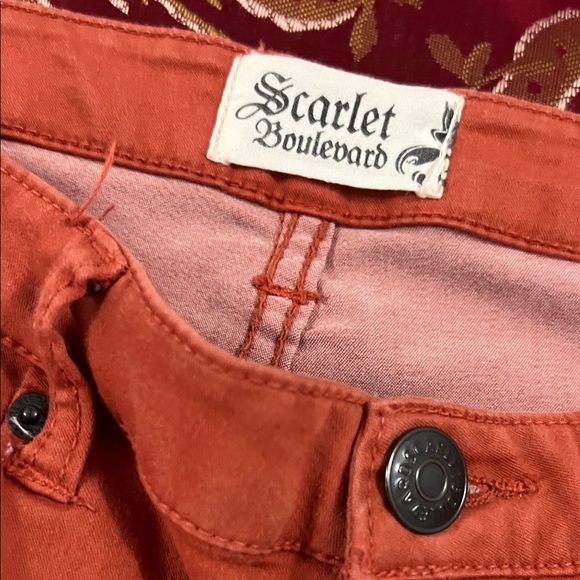 Scarlett Women's Vibrant Orange Skinny Jeans - Picture 2 of 5